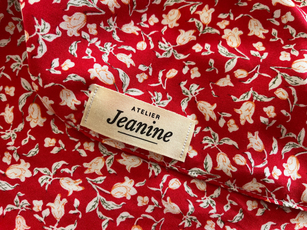 Bandana à fleurs rouge